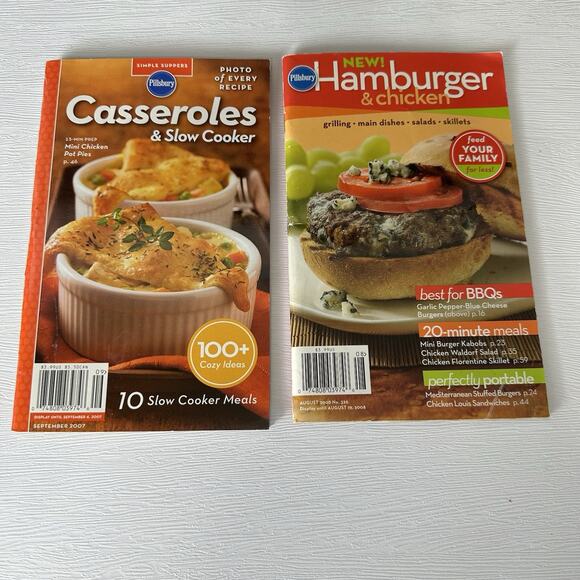 Pillsbury Mini Cookbook Magazines Hamburger Casseroles Slow Cooker Recipes 2007 - Picture 1 of 4